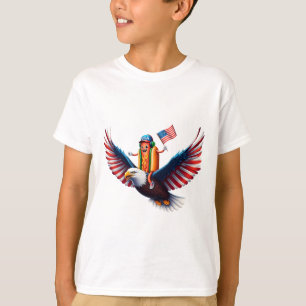 4th Of July Hotdog Eagle Patriotic Usa American Fl T-Shirt