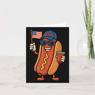 4th Of July Hotdog Funny Fourth Of July Patriotic  Card