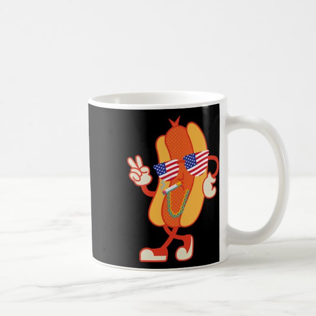 4th Of July Hotdog Funny Fourth Of July Patriotic  Coffee Mug (Right)