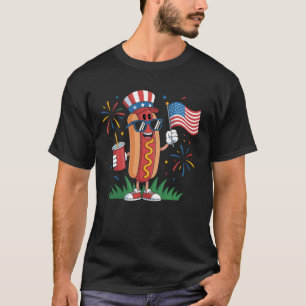 4th of July Hotdog Funny Fourth of July Patriotic T-Shirt