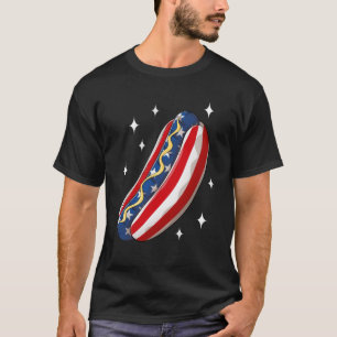 4th of July Hotdog Funny Patriotic USA Flag T-Shirt
