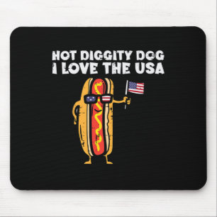 4th Of July Hotdog Hot Diggity Dog Patriotic Women Mouse Mat