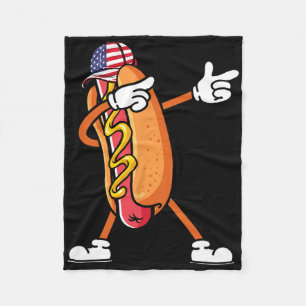 4th Of July Hotdog Sungles America Flag Independen Fleece Blanket