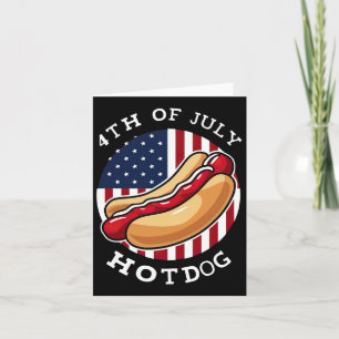 4th Of July Hotdog Us American Flag Memorial Day C Card