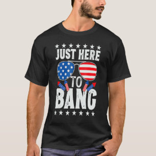 4th Of July I m Just Here To Bang USA Flag Sunglas T-Shirt