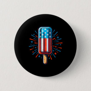 4th Of July Ice Cream American Flag Patriotic Summ 6 Cm Round Badge