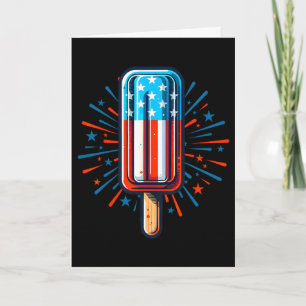 4th Of July Ice Cream American Flag Patriotic Summ Card