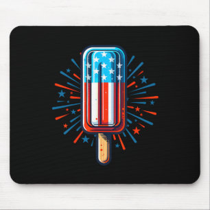 4th Of July Ice Cream American Flag Patriotic Summ Mouse Mat