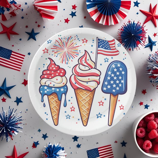 4th of July Ice Cream Paper Plates (Creator Uploaded)