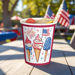 4th of July Ice Cream Party Paper Cups