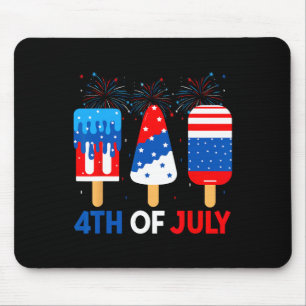 4th Of July Ice Creams Funny Patriotic American Fl Mouse Mat