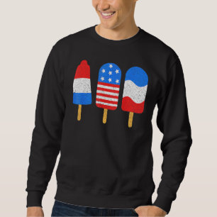 4th Of July Ice Pops Red White Blue American Flag Sweatshirt