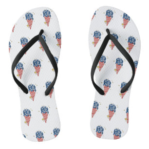4th of July illustration 4th of July Independence Flip Flops