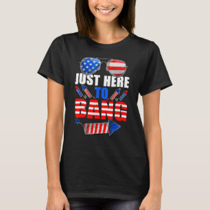 4th Of July I'm Just Here To Bang Fireworks 2023 T-Shirt