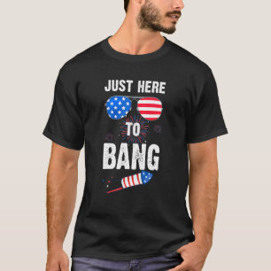4th Of July Im Just Here To Bang Flag Sunglasses T-Shirt