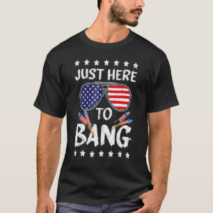 4th Of July I'm Just Here To Bang  Usa Flag Sungla T-Shirt