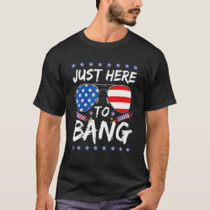 4th Of July I'm Just Here To Bang Usa Flag Sunglas T-Shirt