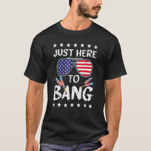 4th Of July Im Just Here To Bang Usa Flag Sunglass T-Shirt