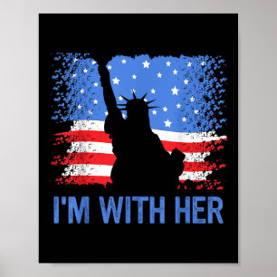 4th Of July Im With Her Usa American Flag  Poster