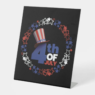 4th Of July Independance Day Pedestal Sign