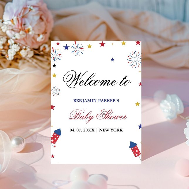 4th of july Independence Baby Shower Welcome Sign  (Creator Uploaded)