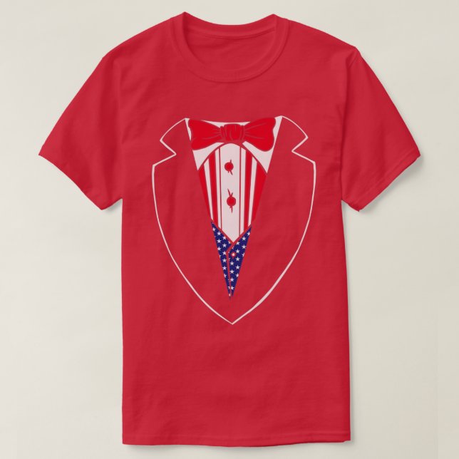 4th of July Independence Day 1776 USA US Pride Tux T-Shirt (Design Front)