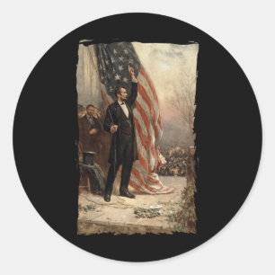 4th Of July Independence Day American Flag Abraham Classic Round Sticker