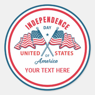 4th of July Independence day American Flag Classic Round Sticker