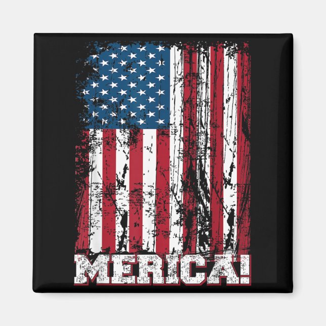 4th of July Independence Day American Flag Magnet (Front)