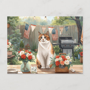 4th of July Independence Day barbecue party  Holiday Postcard