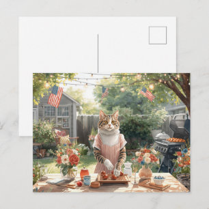 4th of July Independence Day barbecue party Holiday Postcard