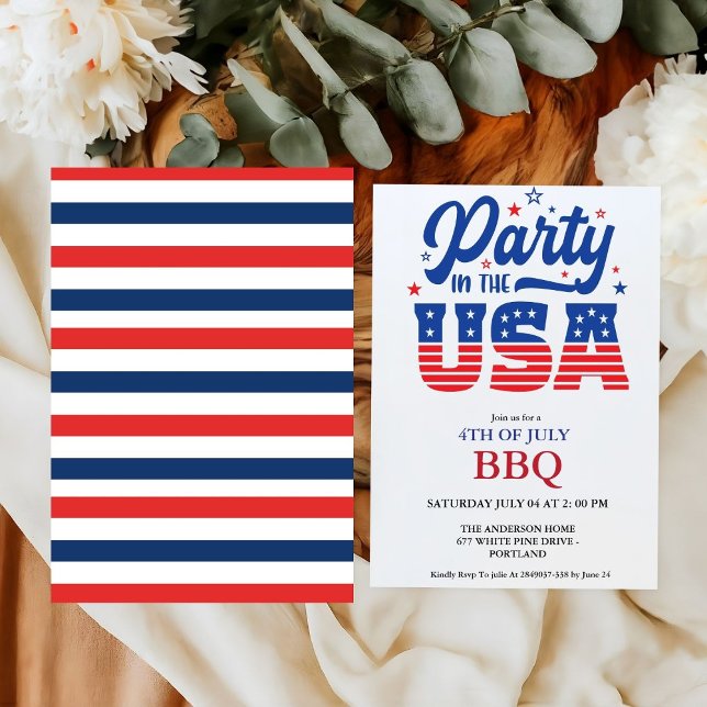 4th of July Independence Day Barbecue party  Invitation (Creator Uploaded)