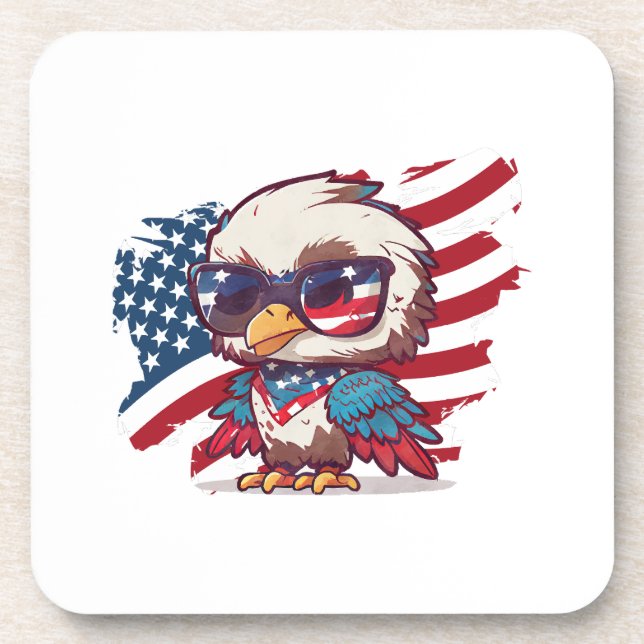 4th of july independence day bird american eagles  coaster (Front)