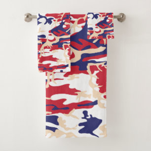 4th of July, Independence day, Camouflage Beige Bath Towel Set