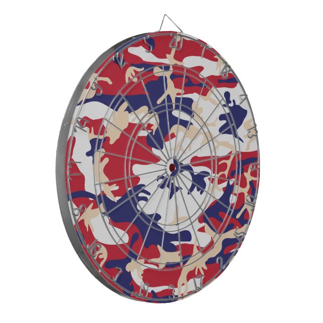 4th of July, Independence day, Camouflage Beige Dartboard (Front Left)