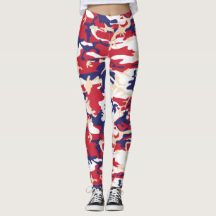 4th of July, Independence day, Camouflage Beige Leggings