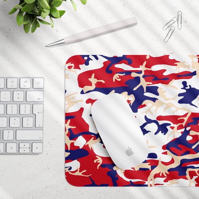 4th of July, Independence day, Camouflage Beige Mouse Mat (Creator Uploaded)