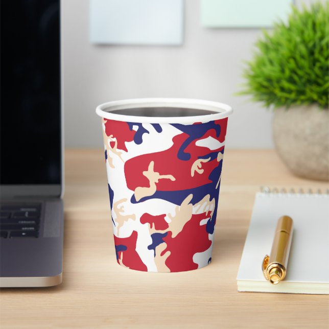 4th of July, Independence day, Camouflage Beige Paper Cups (Insitu)
