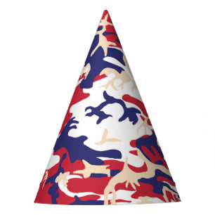 4th of July, Independence day, Camouflage Beige Party Hat