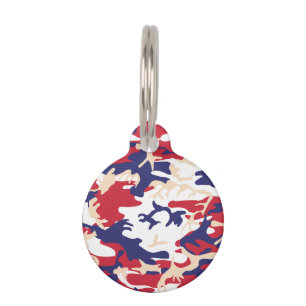 4th of July, Independence day, Camouflage Beige Pet Tag