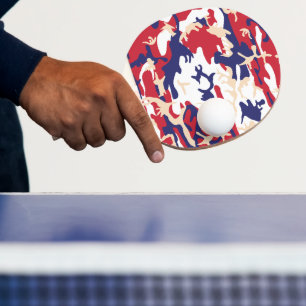 4th of July, Independence day, Camouflage Beige Ping Pong Paddle