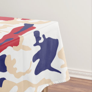 4th of July, Independence day, Camouflage Beige Tablecloth