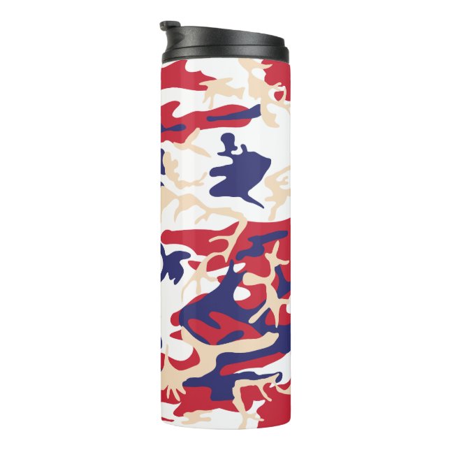 4th of July, Independence day, Camouflage Beige Thermal Tumbler (Rotated Right)