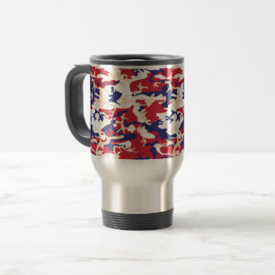 4th of July, Independence day, Camouflage Beige Travel Mug