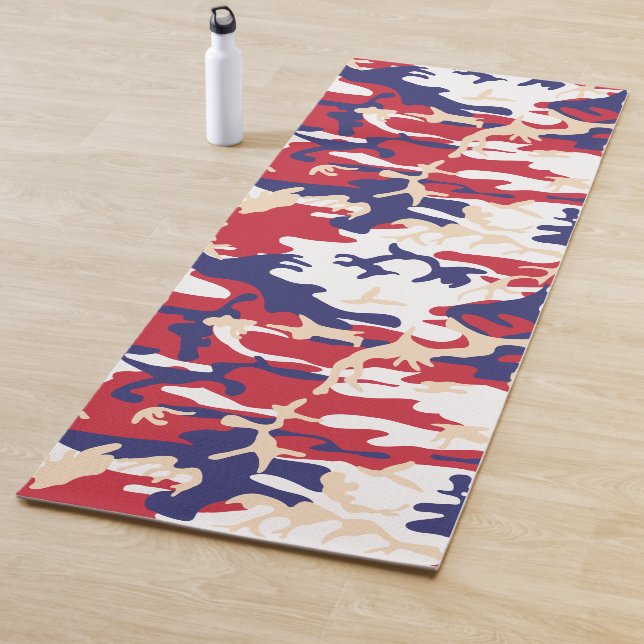 4th of July, Independence day, Camouflage Beige Yoga Mat (In Situ)