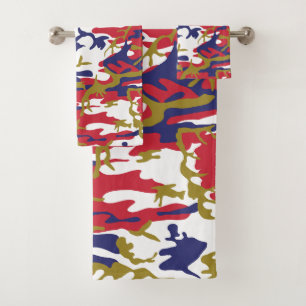 4th of July, Independence day, Camouflage Gold Bath Towel Set