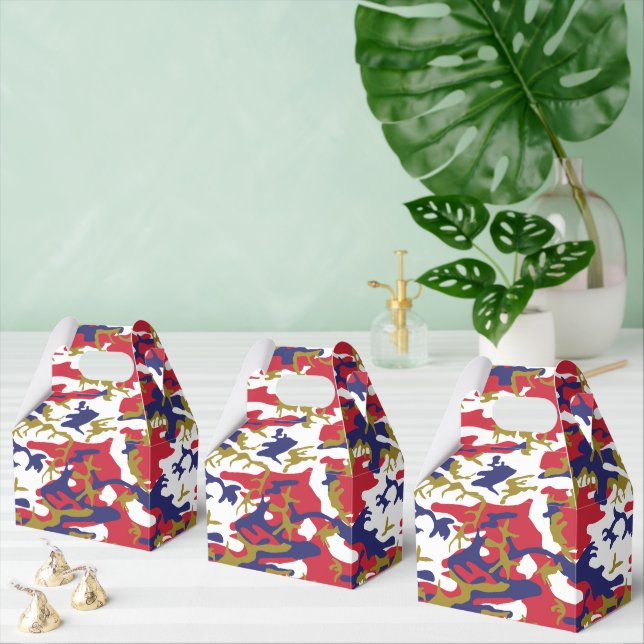 4th of July, Independence day, Camouflage Gold Favour Box (Multiple)