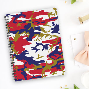 4th of July, Independence day, Camouflage Gold Notebook