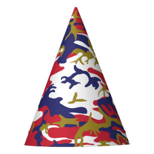 4th of July, Independence day, Camouflage Gold Party Hat