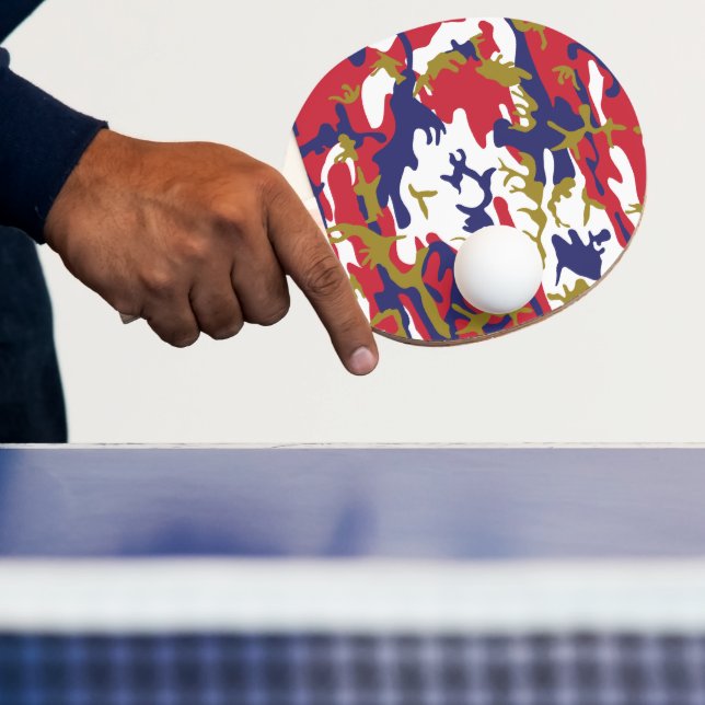 4th of July, Independence day, Camouflage Gold Ping Pong Paddle (Insitu)